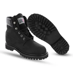 Women’s Work Boots | Waterproof Leather Work Boots for Women | Oil & Slip-Resistant Soft Toe Boots for Women | Premium Nubuck Leather | Lightweight and Comfortable | Black Leather - 6M