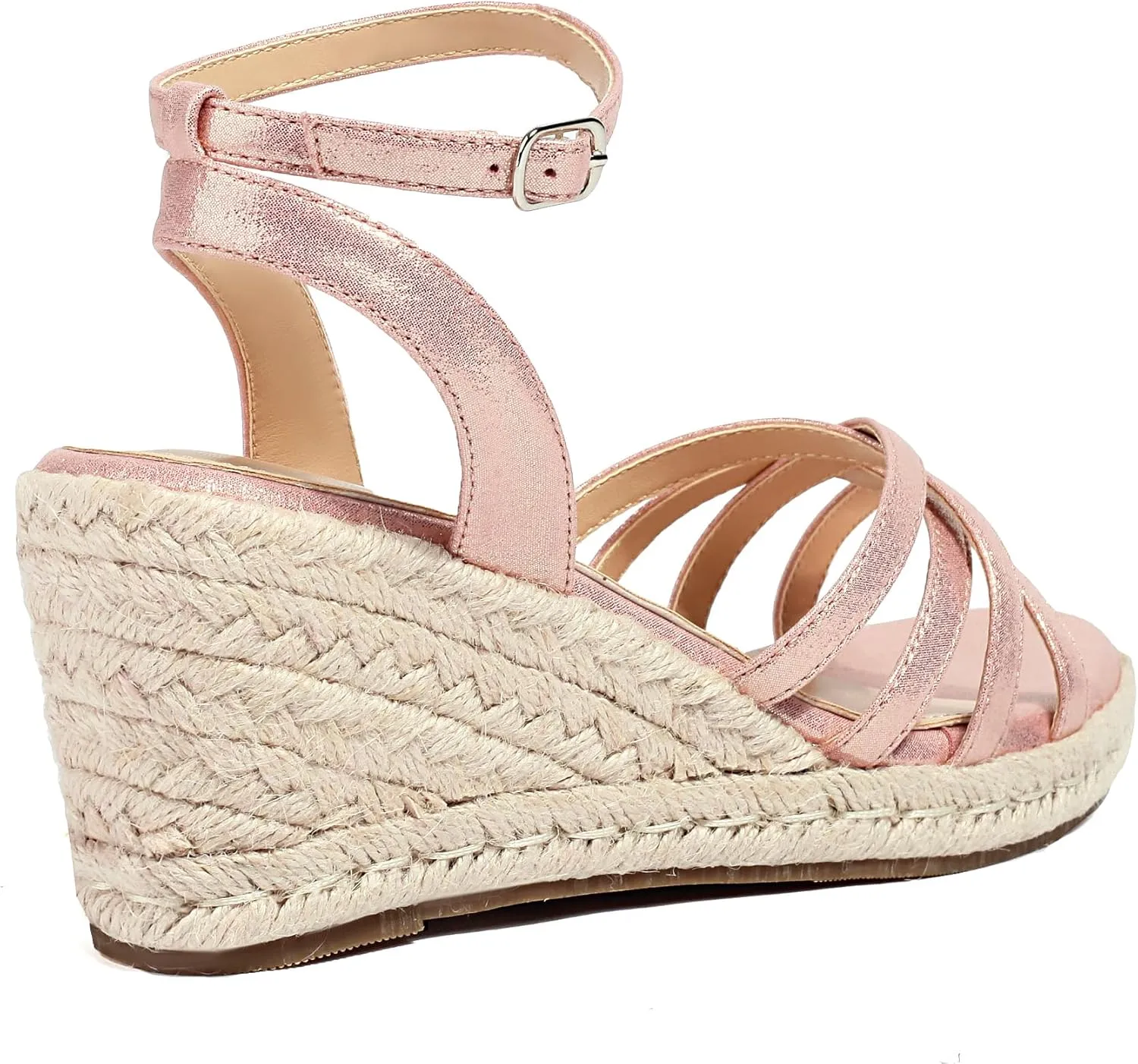 XIEDA Women's Open Toe Platform Strappy Espadrilles Wedges 3 Inch for Vacation Beach Dressy Comfortable Summer Wedge Sandals