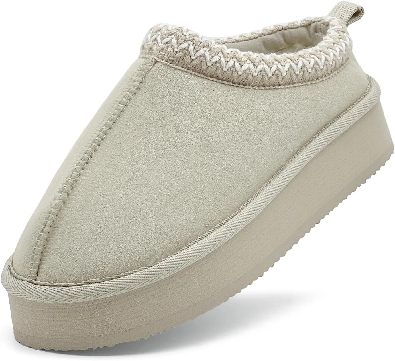 Xinran & Shengli Women's Platform Mules - Winter Memory Foam Slippers for Indoor & Outdoor, Cozy Suede Fur Fleece Lined