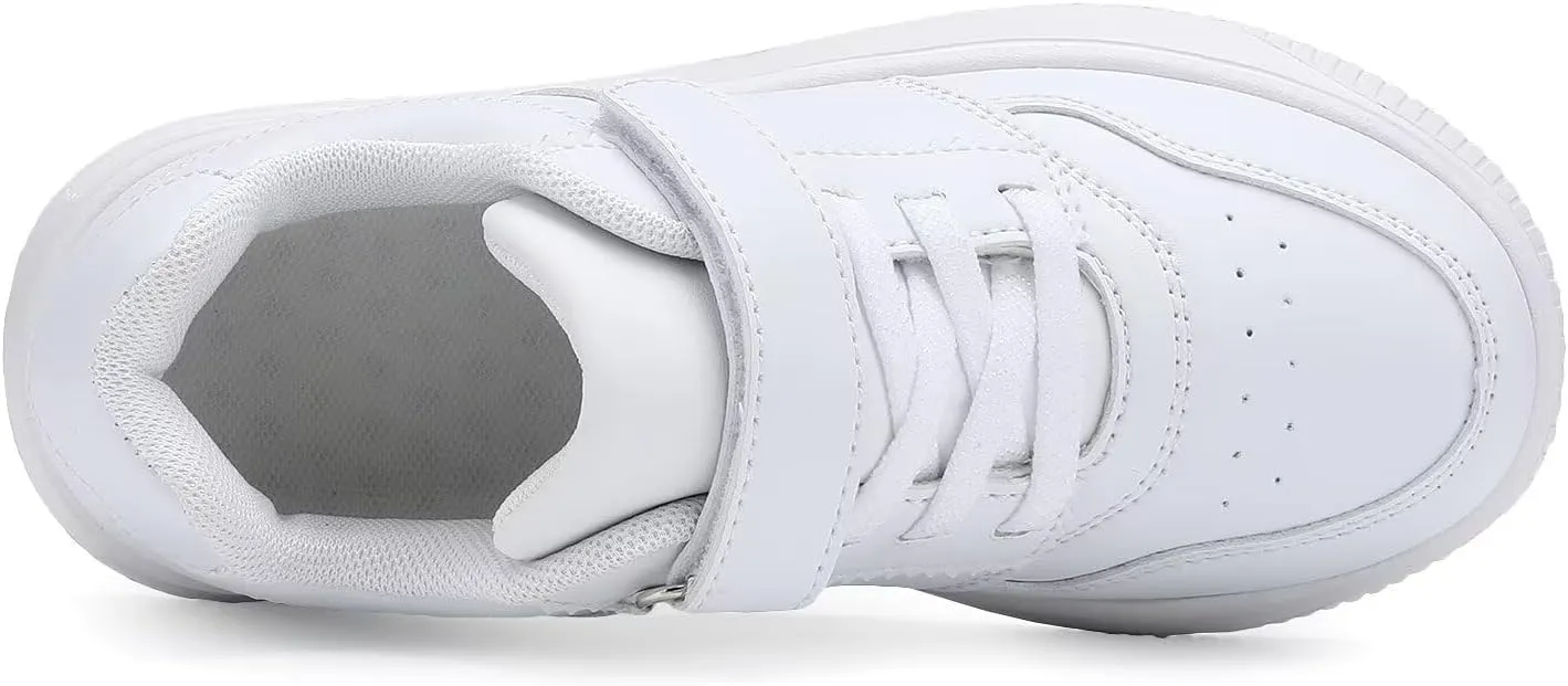 YAVY Unisex-Child Sneakers Boys Girls Running Leather Sneakers Breathable Mesh Athletic Shoes Lightweight Kids Walking Shoes
