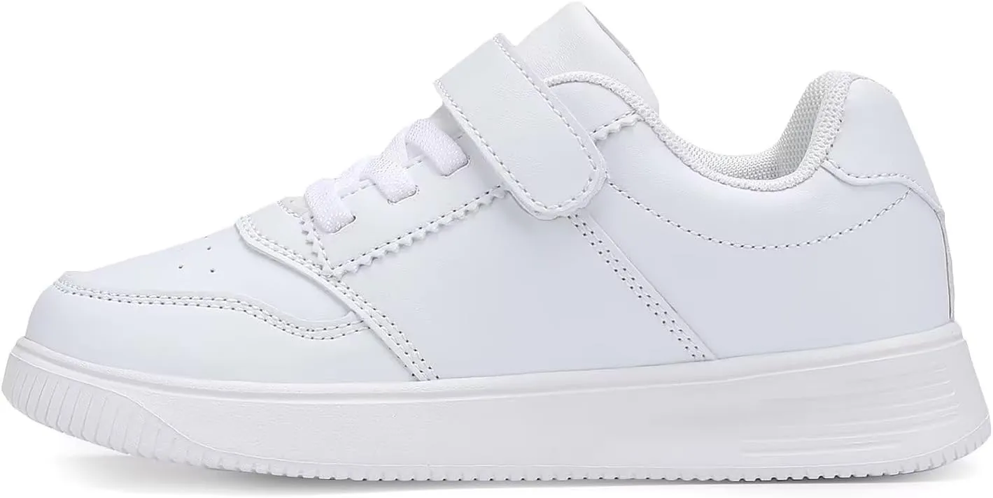 YAVY Unisex-Child Sneakers Boys Girls Running Leather Sneakers Breathable Mesh Athletic Shoes Lightweight Kids Walking Shoes