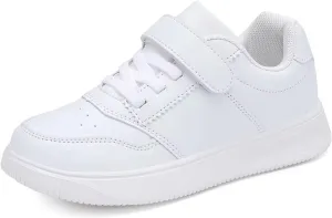 YAVY Unisex-Child Sneakers Boys Girls Running Leather Sneakers Breathable Mesh Athletic Shoes Lightweight Kids Walking Shoes