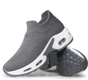 YHOON Women's Walking Shoes - Sock Sneakers Slip on Mesh Platform Air Cushion Athletic Shoes Work Nurse Comfortable