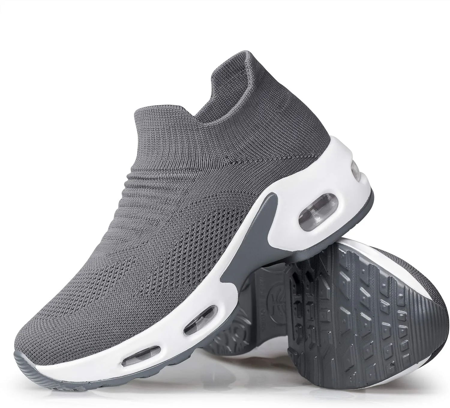 YHOON Women's Walking Shoes - Sock Sneakers Slip on Mesh Platform Air Cushion Athletic Shoes Work Nurse Comfortable
