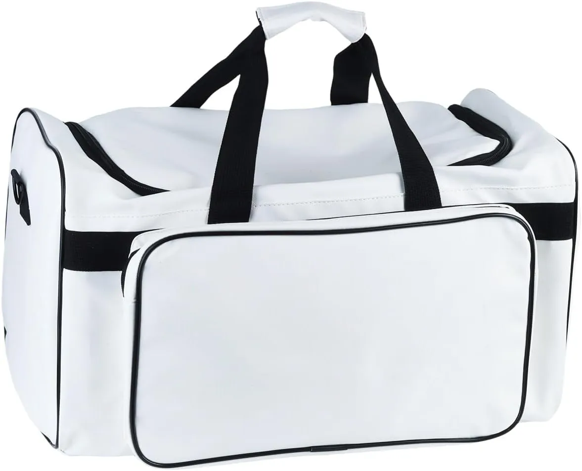 YXQ Sneaker Bag, 30L Large Capacity Multi-Function 4-Layer Gym Bag with Durable Shoulder Strap Adjustable Waterproof Travel Bag for Men,Colorful,White