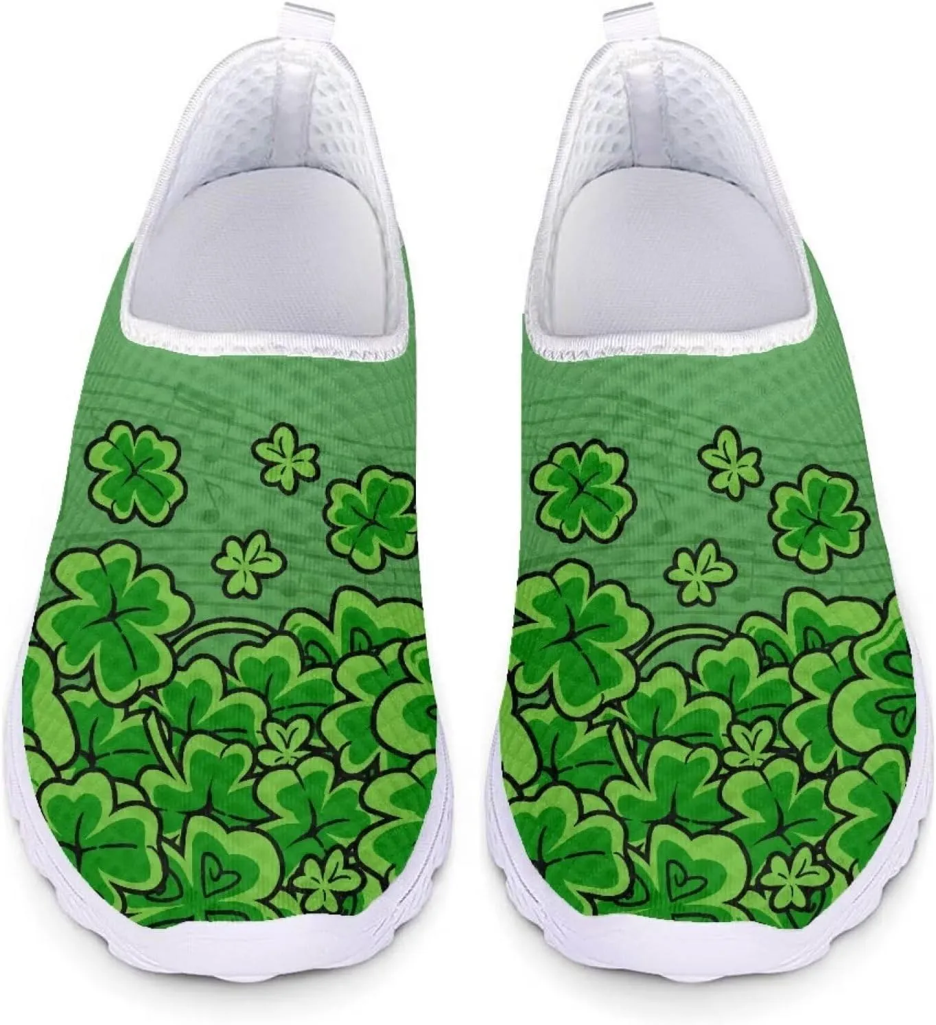 Yzaoxia St Patricks Day Shoes Mesh Slip On Shoes for Women Breathable Sneakers Tennis Running Shoes Athletic Walking Shoes Size 5.5-11.5
