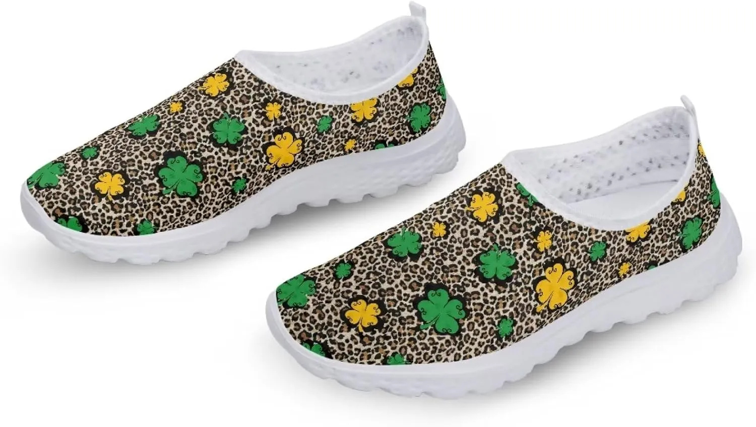 Yzaoxia St Patricks Day Shoes Mesh Slip On Shoes for Women Breathable Sneakers Tennis Running Shoes Athletic Walking Shoes Size 5.5-11.5