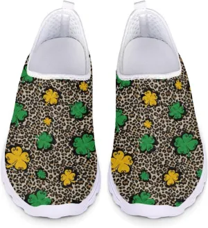 Yzaoxia St Patricks Day Shoes Mesh Slip On Shoes for Women Breathable Sneakers Tennis Running Shoes Athletic Walking Shoes Size 5.5-11.5