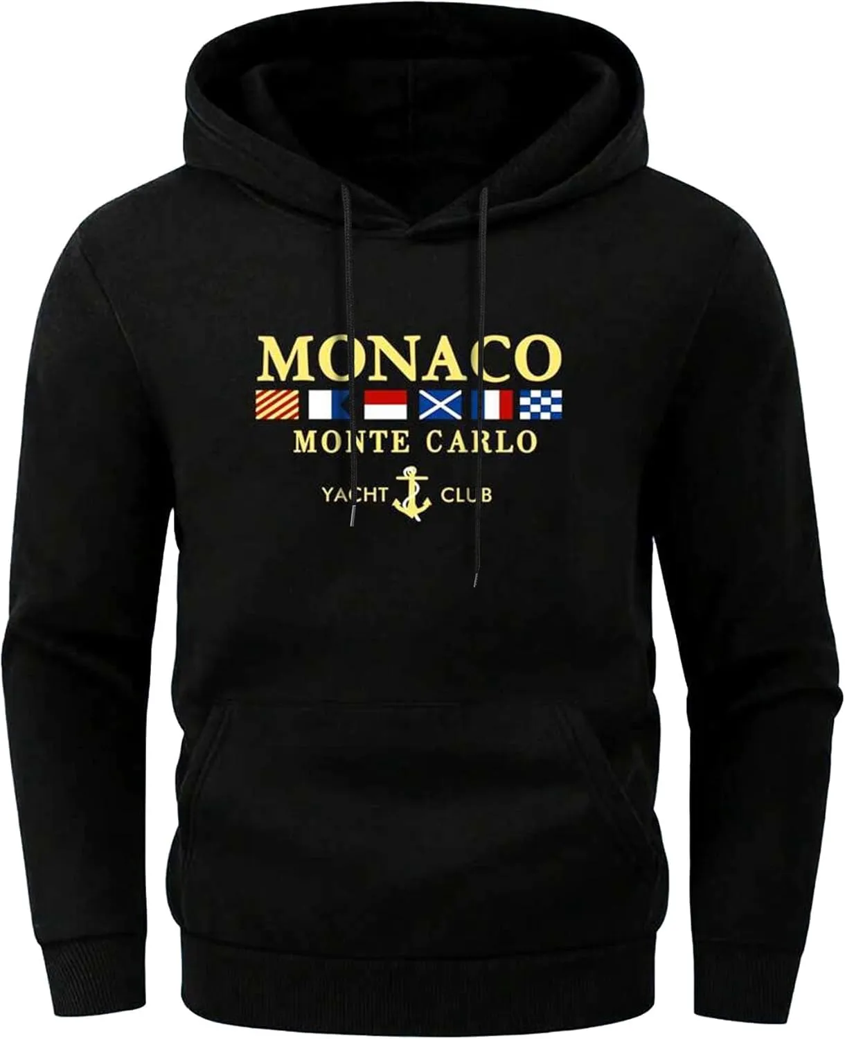 ZAFUL Men's Letter Print Hoodies Sweatshirts Fleece Lined Hooded Pullover Casual Long Sleeve Hoody with Pocket