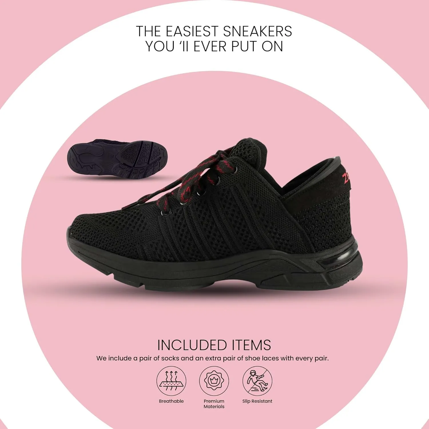 ZEBA Hands Free Slip on Sneakers for Women - Step Up Your Comfort and Style with Perfect Walking Shoes and Fashion Sneakers