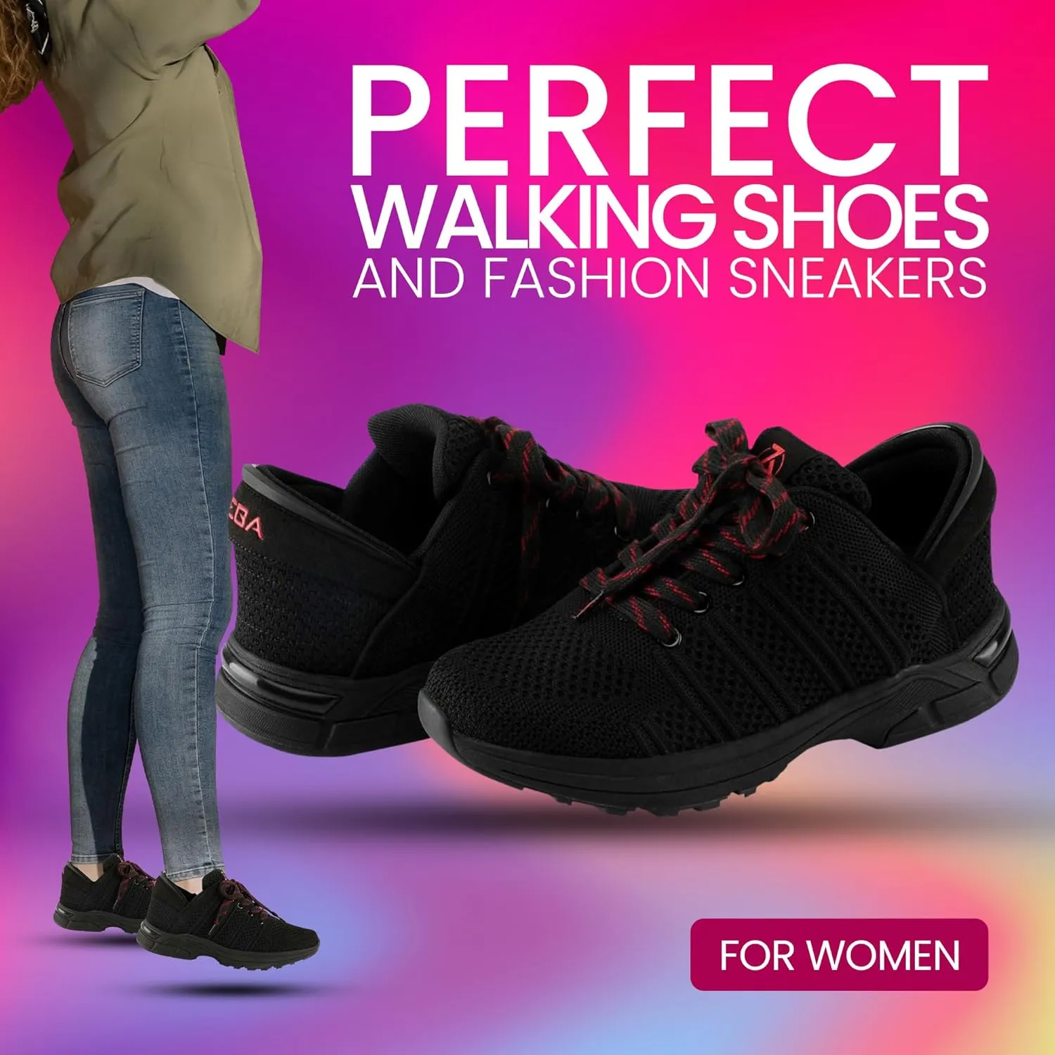 ZEBA Hands Free Slip on Sneakers for Women - Step Up Your Comfort and Style with Perfect Walking Shoes and Fashion Sneakers
