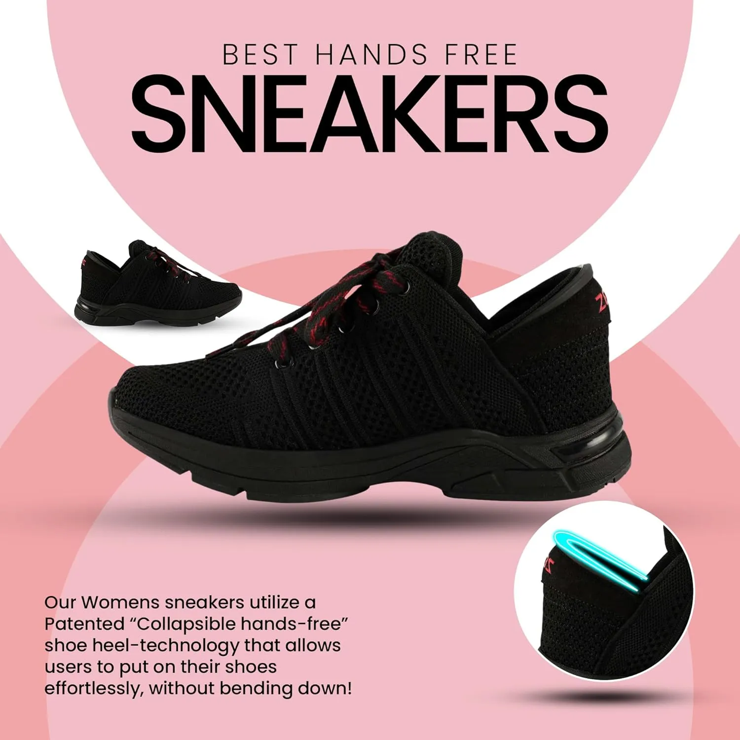 ZEBA Hands Free Slip on Sneakers for Women - Step Up Your Comfort and Style with Perfect Walking Shoes and Fashion Sneakers